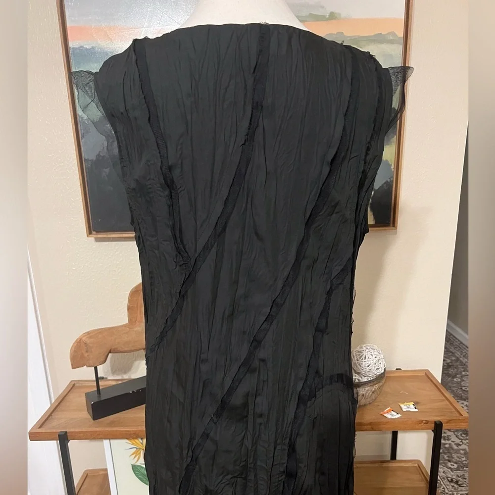 Moyuru Black Crinkle Maxi Sleeveless Dress | Goth Japanese Avant Garde Size 4 - Picture 6 of 15